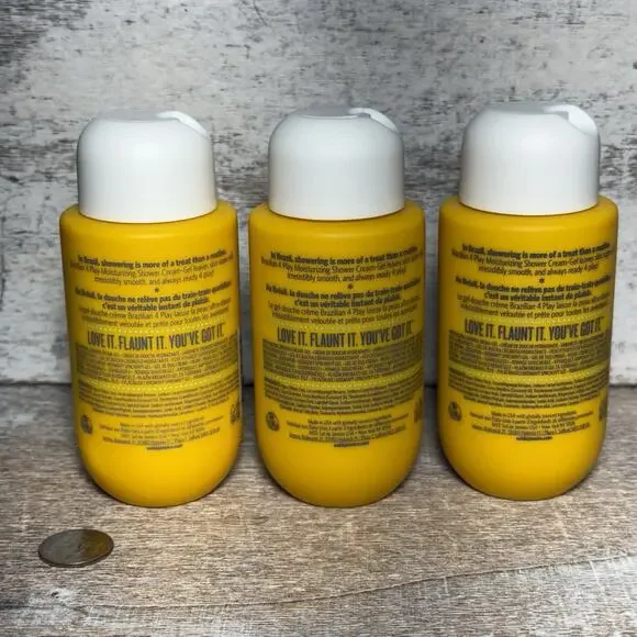 Lot of 3 Sol De Janeiro Brazilian Play Moisturizing Shower Cream-Gel 3 fl oz New